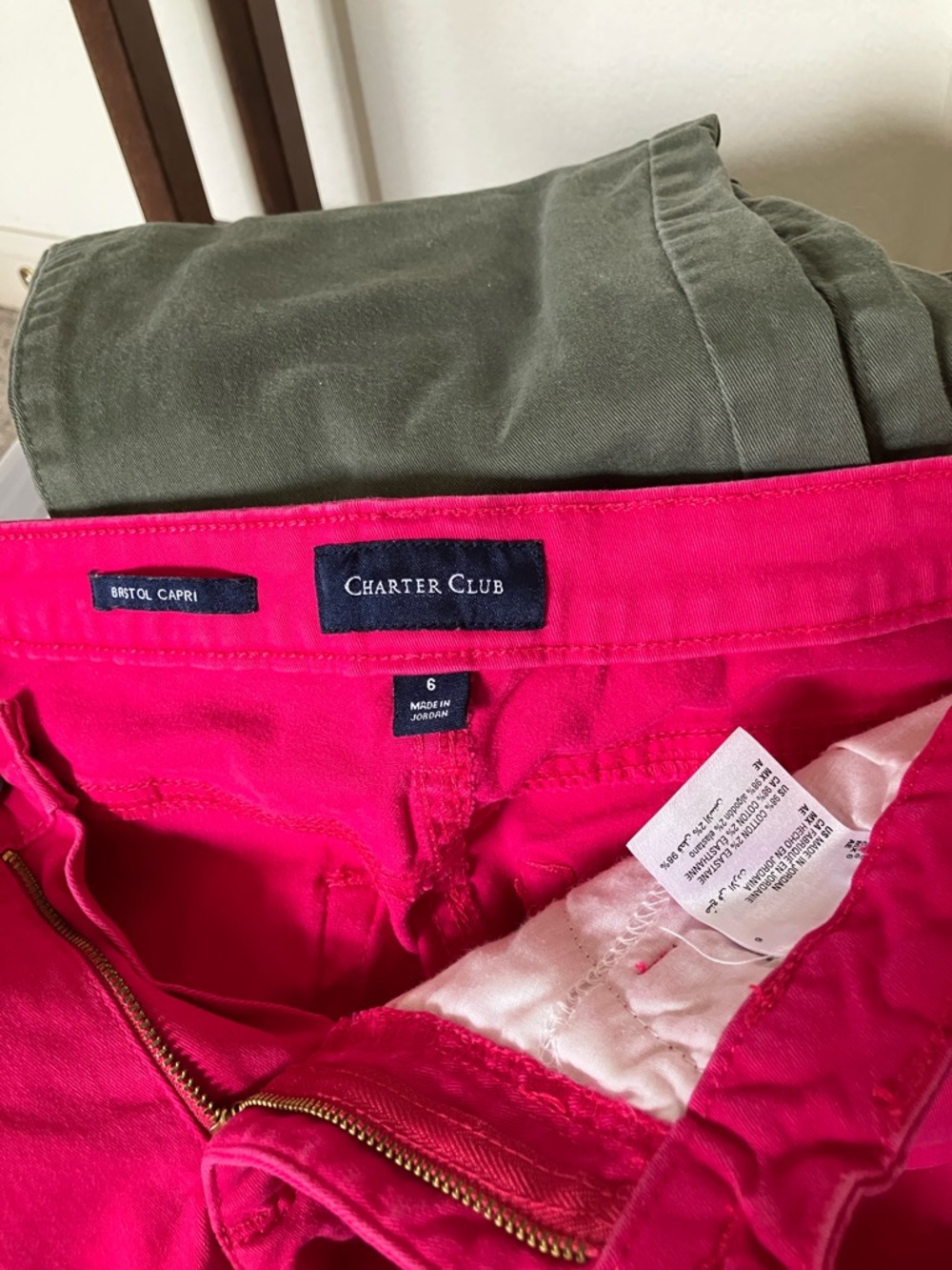 Charter Club Bristol Capri Pants with Gold Zipper BUNDLED